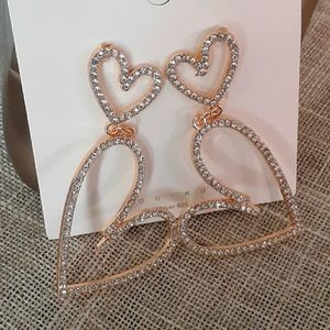 Sold Offline - Double Heart Studded Earrings